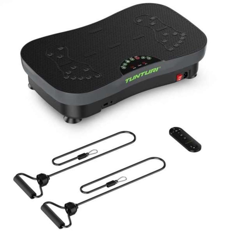Sort Tunturi Cardio Fit V30 vibrationstræner med elastikker